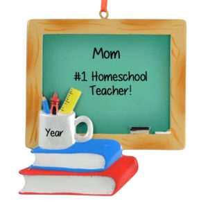Image of Personalized Homeschool Chalkboard & Books Ornament