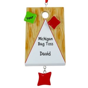 Image of Personalized Cornhole Bag Toss Ornament