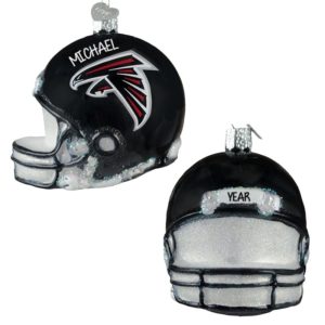 Image of Atlanta Falcons Helmet Totally Dimensional Glittered Glass Ornament