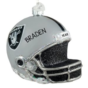 Image of Raiders Helmet Totally Dimensional Glittered Glass Ornament
