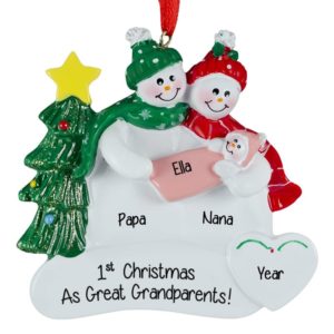 Image of Great Grandparent's Holding Great Granddaughter Personalized Ornament
