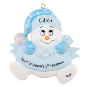 Image of Great Grandson's 1ST Christmas BLUE Snowbaby Ornament