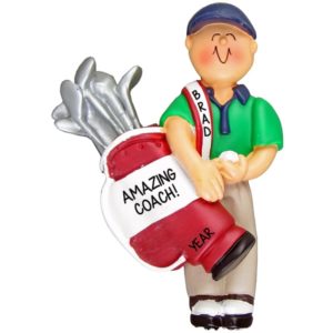 Image of Personalized MALE Golf Coach Ornament