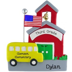 Image of Personalized Elementary School Student Schoolhouse Ornament