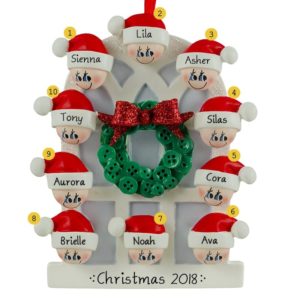 Image of Personalized 10 Grandkids Christmas Window Ornament