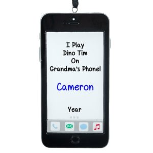 Image of Playing Games On Grandma's iPhone Personalized Ornament