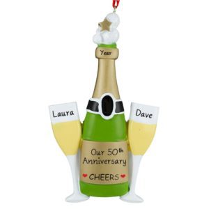 Image of Personalized 50th Anniversary Champagne Toast Ornament
