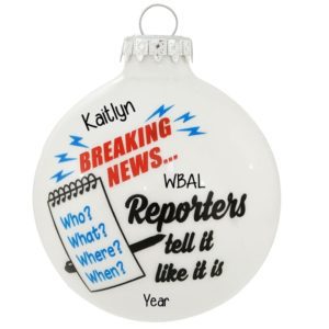 Image of Personalized News Reporter Glass Ball Ornament
