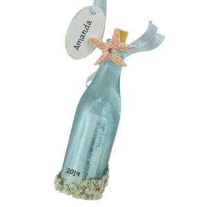 Image of Note In A Bottle Personalized Resin Ornament