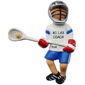 Image of Male Lacrosse Coach Personalized Ornament