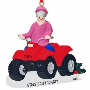 Image of Personalized GIRL Riding 4 Wheeler ATV Ornament