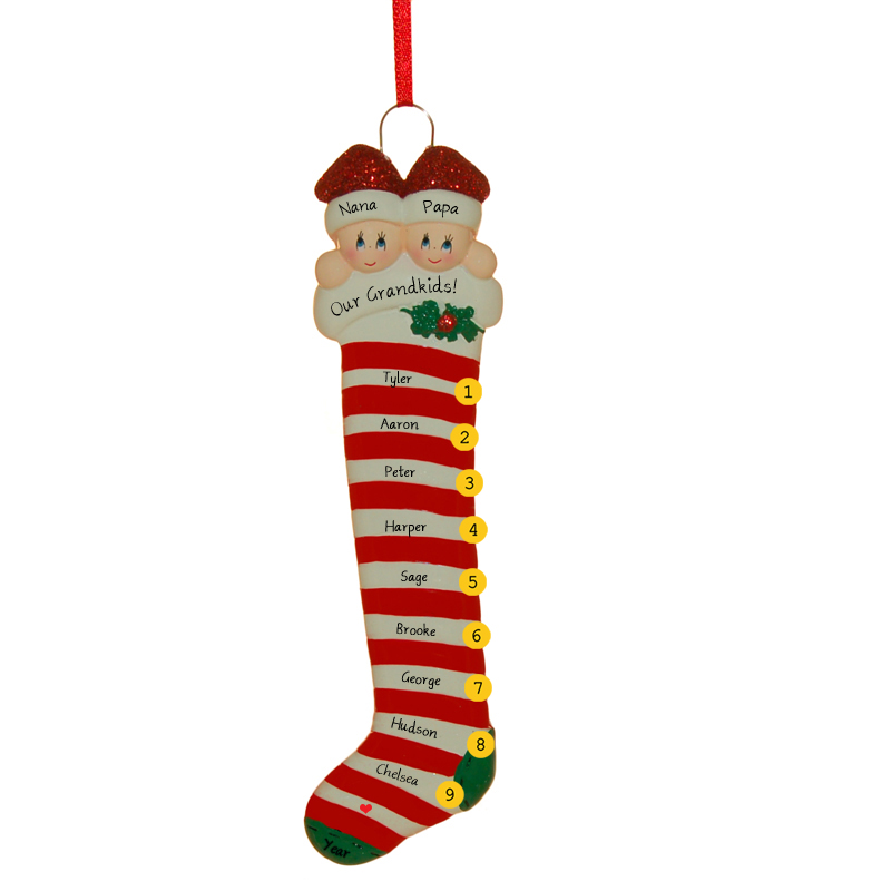 Red Tabby Cat Candy Cane Christmas Tree ORNAMENT