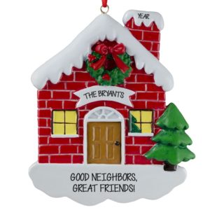 Image of Neighbors & Friends Red BRICK House Ornament