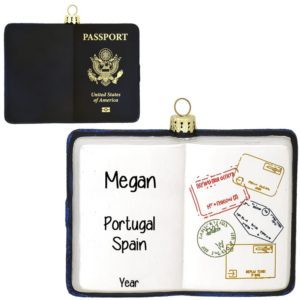 Image of Passport 2-Sided Personalized Glass Ornament