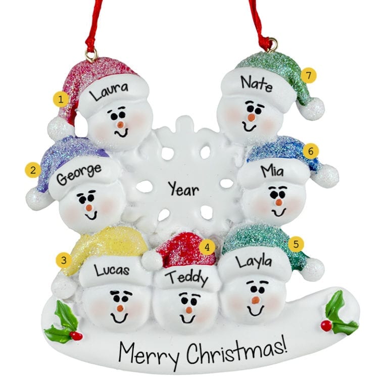 Family Of 7 Christmas Ornaments 
