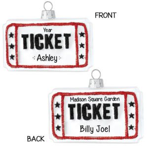 Image of Personalized Music Concert Glass Ticket Souvenir Ornament