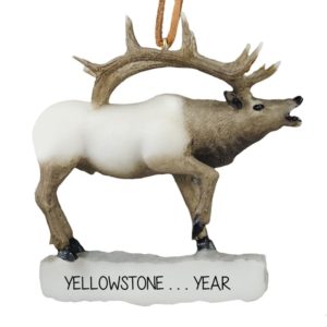Image of Personalized Elk On Banner Ornament