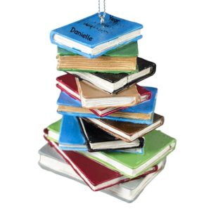 Image of Personalized Stack Of Antique Books Christmas Ornament