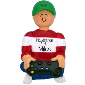 Image of Playstation 4 Video Game Player Christmas Ornament BOY