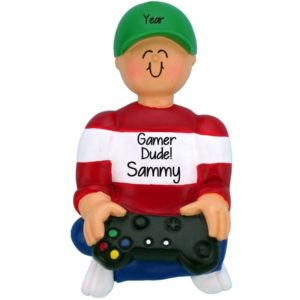 Image of BOY Video Game Player Christmas Ornament