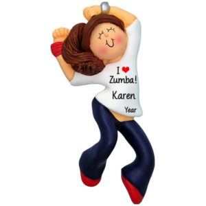 Image of Personalized Zumba Dancer Christmas Ornament BRUNETTE