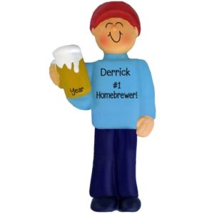 Image of Male Holding Beer Mug Home Brewing Ornament