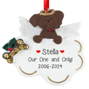 Image of BROWN DOG Angel On Cloud Ornament
