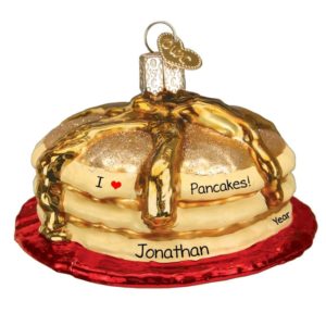 Image of Short Stack Pancakes GLASS Christmas Ornament