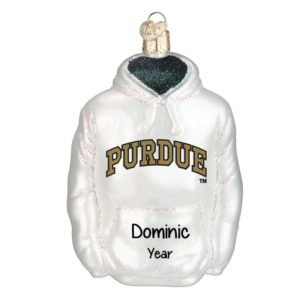Image of Personalized Purdue Boilermakers Hoodie Glass Christmas Ornament
