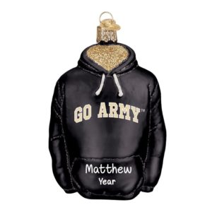 Image of ARMY Glass Hoodie Christmas Ornament Personalized