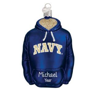 Image of Personalized NAVY Hoodie GLASS Christmas