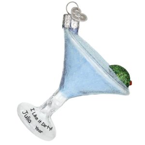 Image of Personalized Martini GLASS Christmas Ornament