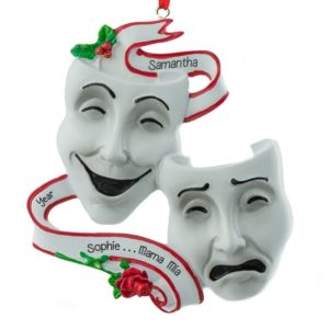 Image of Personalized Comedy Tragedy Theatre Masks Drama Ornament