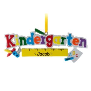 Image of Kindergarten Colorful Letters Personalized Ornament