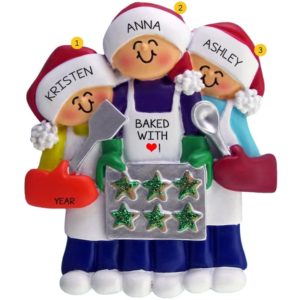 Image of 3 Friends Baking Christmas Cookies Ornament