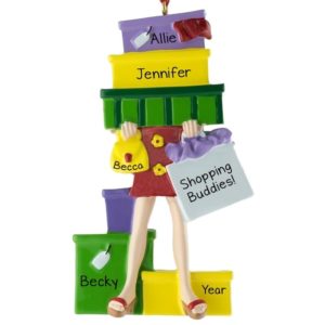 Image of Friends Shopping COLORFUL Packages Keepsake Ornament
