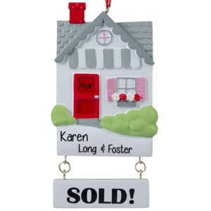 Image of Realtor "Sold" House Dangling Sign Christmas Ornament