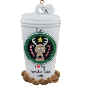 Image of Favorite Coffee Drink Reindeer Glittered Ornament