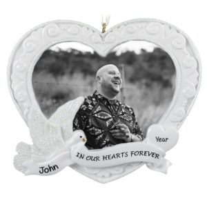 Image of Memorial Photo Frame Heart Personalized Ornament