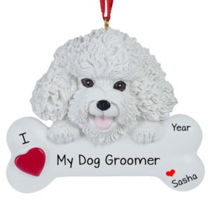 Image of Dog Groomer BICHON FRISE On Bone Ornament