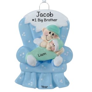 Image of #1 Big Brother In Blue Chair Christmas Ornament