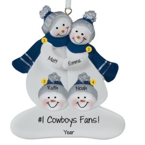 Image of Dallas Cowboys Family Of 4 NAVY And SILVER Ornament