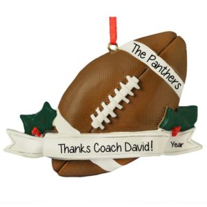 Image of Personalized Football Coach Christmas Ornament