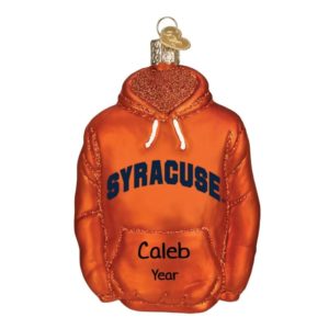 Image of Personalized Syracuse University Glass Hoodie Ornament
