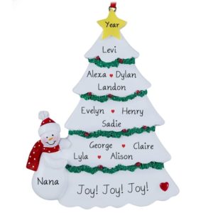 Image of Grandma's Christmas Tree With 11 Grandkids Personalized Ornament