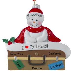 Image of Love To Travel Suitcase Personalized Ornament