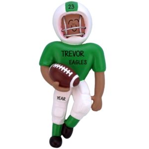 Image of Personalized African American Football Player GREEN