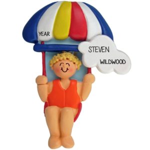 Image of Personalized MALE Attached To A Parasail Wing Ornament BLONDE