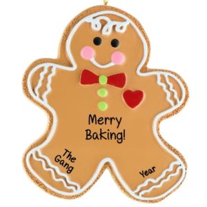 Image of Baking Gingerbread Cookies Personalized Christmas Ornament