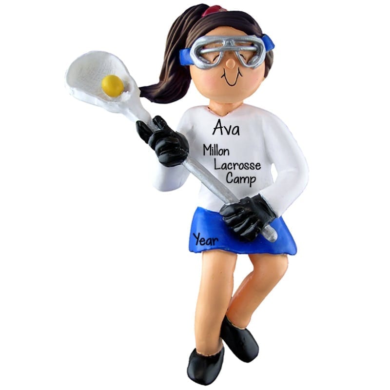 Personalized Lacrosse Camp Female Holding Stick Ornament Personalized Ornaments For You